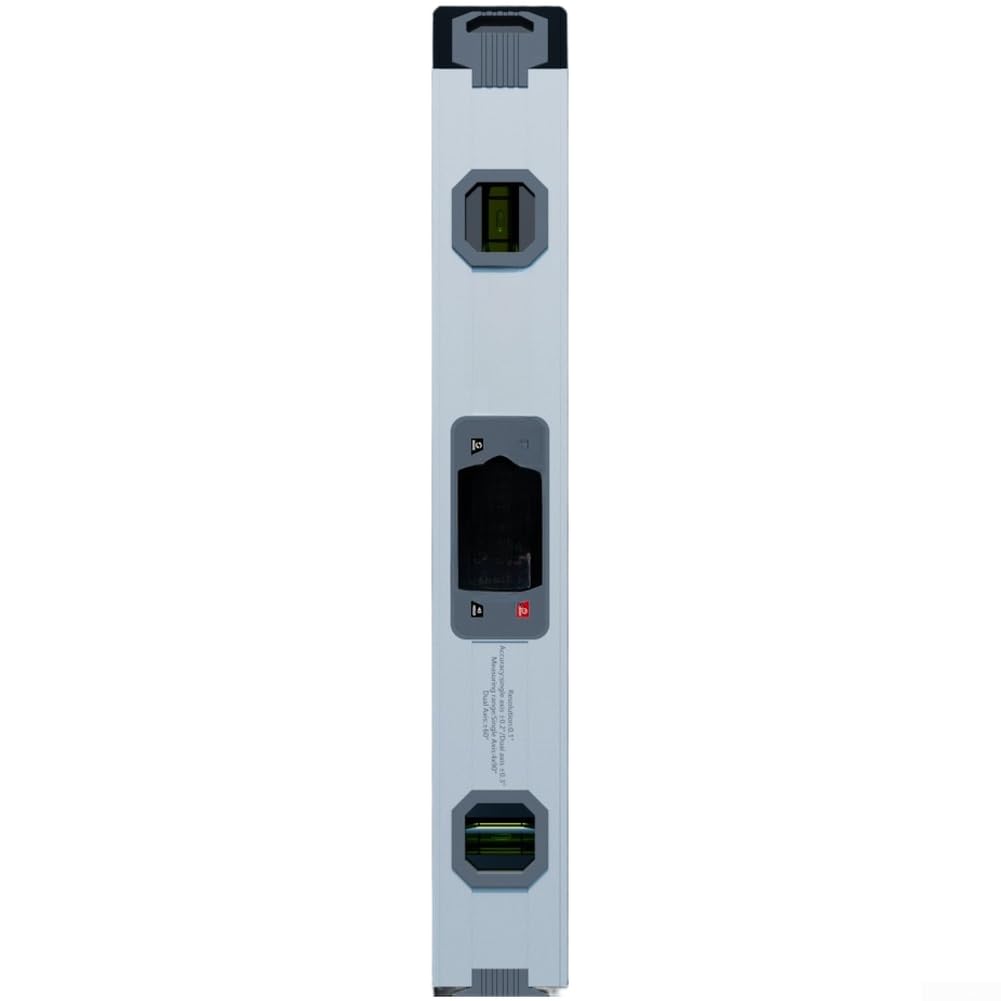 Nivel digital de aleación de aluminio de 400 mm que soporta múltiples unidades de medición con lecturas de doble dirección y zumbador para comprobaciones de ángulo (gris)