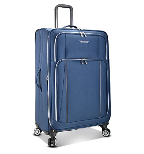 Traveler's Choice Lares Softside Expandable Luggage With Spinner Wheels, Navy, Checked 30-Inch #TOP1