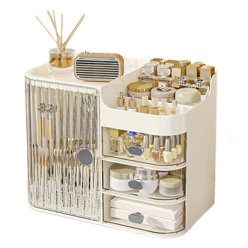 Organisateur de cosmétiques transparent avec tiroirs pour maquillage sur le plan de travail - Organisateur de maquillage pour femme - Organisateur de bureau avec tiroirs pour mascara, spa capillaire