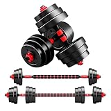 Raganet, Kit de Pesas Ajustables 3 en 1, Mancuernas, Barra Corta, Barra Larga, Para Entrenamiento en Casa o Gimnasio, con...