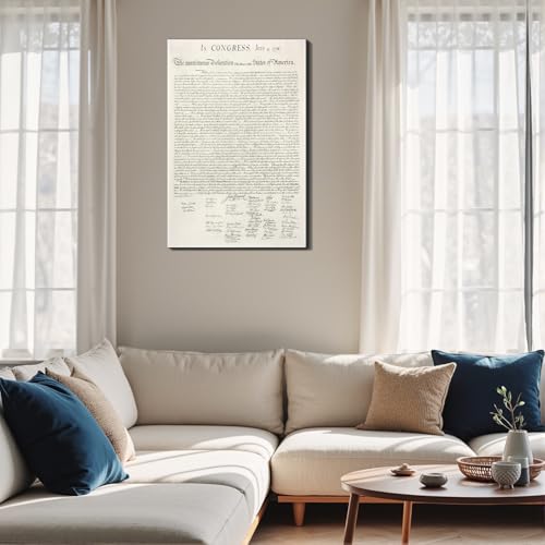 Image of Framed 4th of July Fireworks Wall Art, Patriotic USA Canvas Art Pictures, American Flag Wall Decor, Made in USA Ready to Hang for Living Room Bar Patio