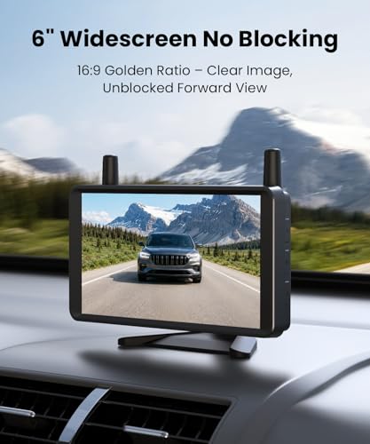Image of AUTO-VOX 6 inch Solar Wireless Backup Camera: No Drilling 1-Min Quick Install