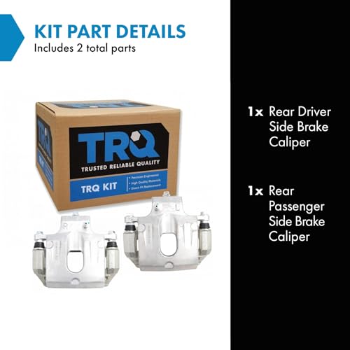 Image of TRQ Rear Brake Caliper Set Zinc Coated Brackets Compatible with 2008-2016 Buick Enclave 2013-2018 Cadillac XTS 2009-2017 Chevrolet Traverse 2007-2016 GMC Acadia 2007-2010 Saturn Outlook