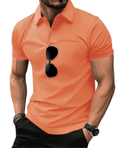 Image of SCODI 5 Pack Mens Pocket Polo Shirts Short Sleeve Golf Casual Work T-Shirt