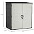Suncast Extra-Large Vertical Storage Shed for Yard Storage, All-Weather Outdoor Storage Shed with 2 Lockable Doors, 70.5" W x 44.25" D x 77.5" H, Peppercorn