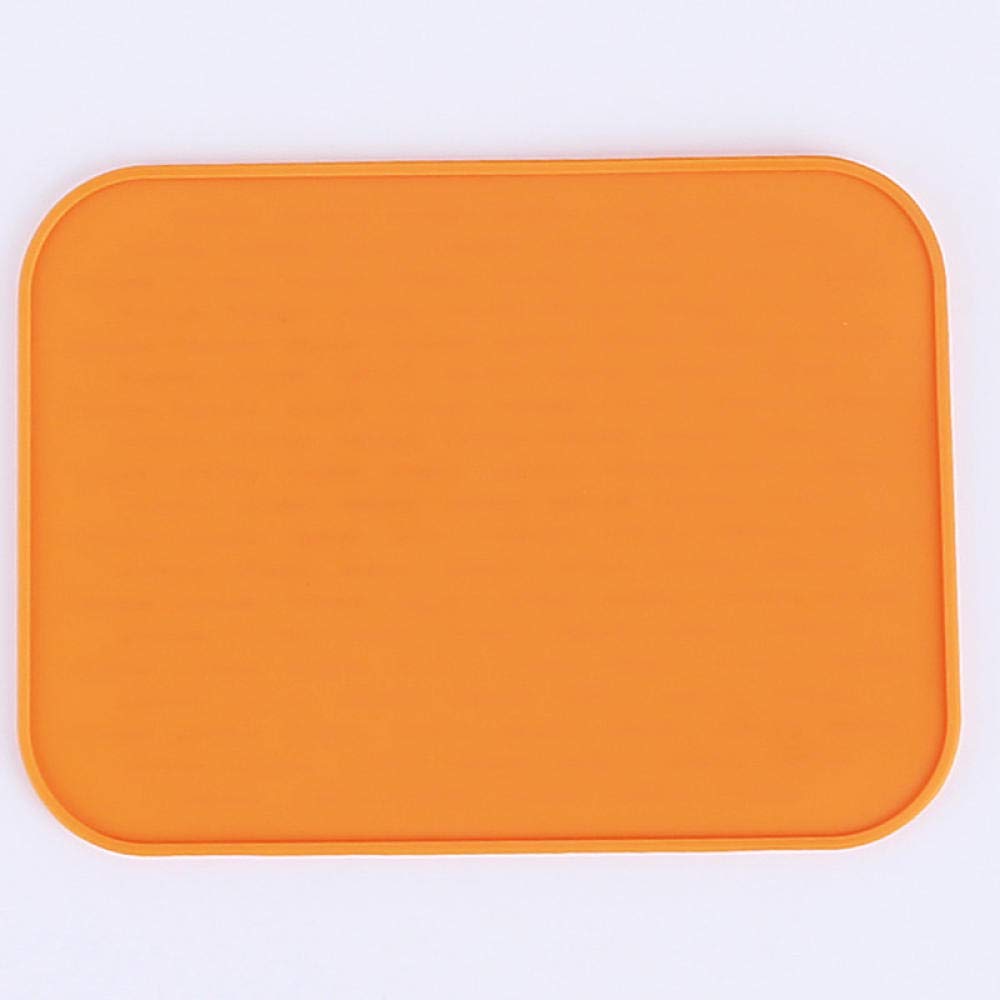 placemats, Silicone Pot Holder Kitchen Sink Mat Non-Slip Table Insulation Pad Placemat Coaster Dishes Cup Dry Rack-Red(Orange (6 Pieces))