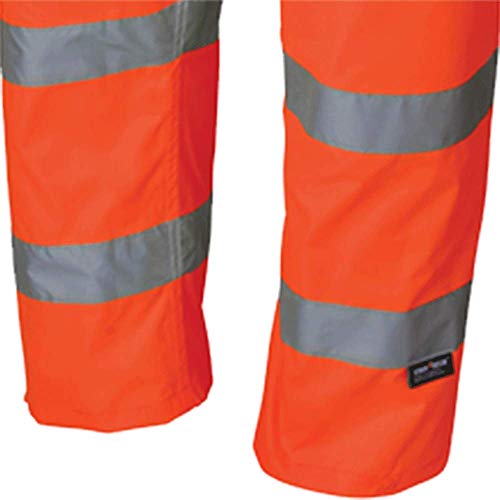 Pioneer High Visibility Rain Gear Safety Jacket And Bib Pants – Hi Vis, Waterproof, Reflective Pvc Work Suit For Men – Orange And Yellow/Green #TOP4