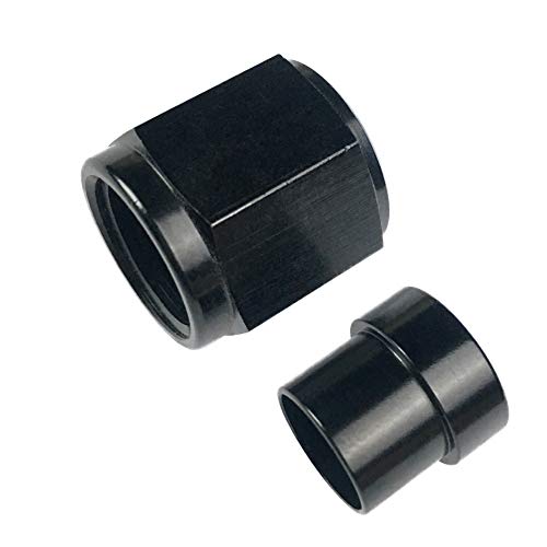 3 An Tube Nut And 3/16 Id Sleeve For 3/16" Od Tubing Hose Line Fitting Adapter Aluminum Tube Nuts Black Anodized #TOP2