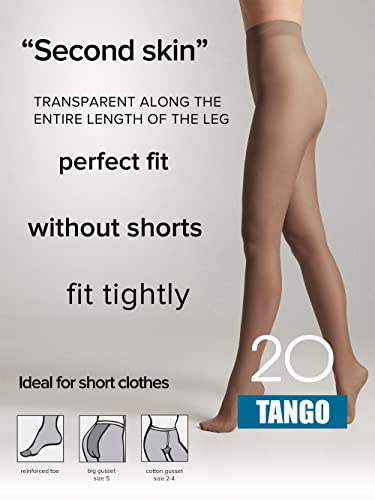 Image of Conte Tights Sheer to Waist Pantyhose with Satin Silky Touch Effect, Tango 20 Den