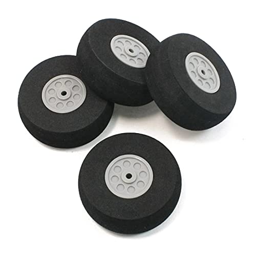 Rueda RC de espuma negra 45x11mm cubo plástico gris para ala fija