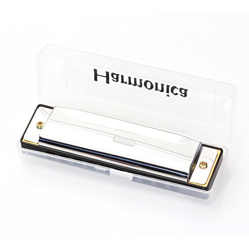 Harmonica argenté 10 trous orgue à bouche C pour Harmonicas Blues Rock Jazz Folk - Les Beatles, Paul McCartney, John Lennon, RIngo Starr, George Harrison Harmonica argenté 10 trous orgue à bouche C pour Harmonicas Blues Rock Jazz Folk – Image 3
