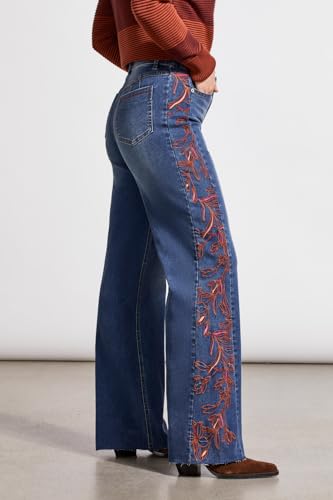 Tribal Women's Brooke High Rise Jeans with Side Embroidery3