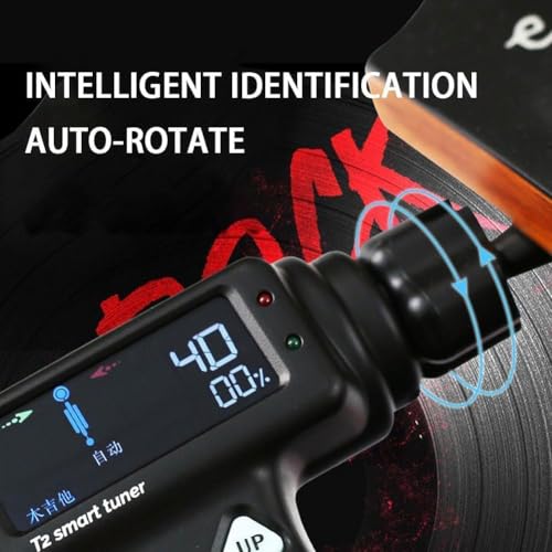 Afinador de guitarra eléctrica automático profesional con pantalla LCD a color, batería de litio integrada de 2600 mAh, multifuncional para guitarras y ukeleles