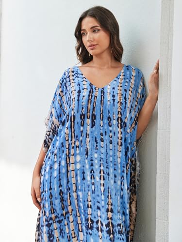 Image of Kaftan Dresses for Women Plus Size Bathing Suit Cover up Caftan Maxi Beach Dresses