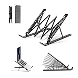 Construction robuste et élégante : fabriqué en aluminium de haute qualité, ce support pour ordinateur portable en métal offre à la fois stabilité et design raffiné. L’alliance de la fonctionnalité et du style en fait l’accessoire idéal pour tout bureau.