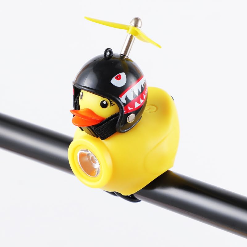 Kids Bike Horn,Lovely Yellow Duck Bike Bell, Rubber Yellow Duck Bicycle Accessories with LED Light - for Kids Toddler Children Adults Sport Outdoor