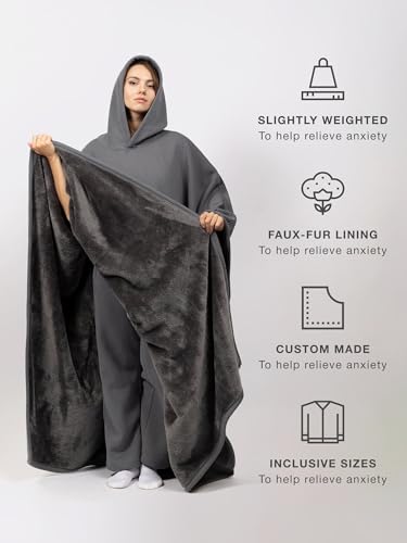 Image of FREE THE SHEEP Eden Hoodie - Oversized Weighted Hoodie Cloak with Ultra-Soft Faux Fur Liner