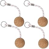 AB Tools 4PK 52mm Floating Cork Ball Keyring Key Float Boat Fishing Sailing Key Buoyant