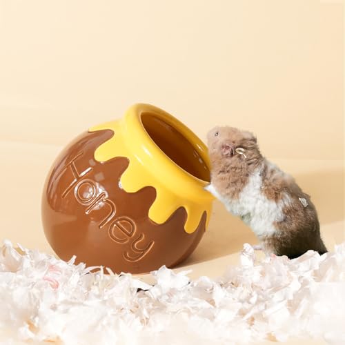 Deapeey Ceramic Hamster Hide 5.5in Cute Brown Honey Cool Habitat Decor