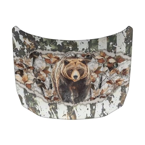 Image of Car Hood Cover, Auto Hood Wrap Blankets Stretchable Bear Automotive Exterior Accessories for Compact Sedans SUVs Trucks