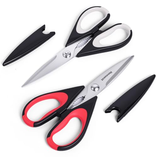 Image of 2 Heavy Duty Kitchen Scissors, Stainless Steel Food Scissors with Sheath