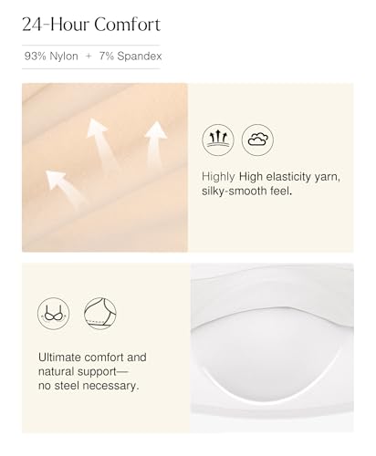 Popilush Seamless Bras for Women No Underwire White Small - image 5