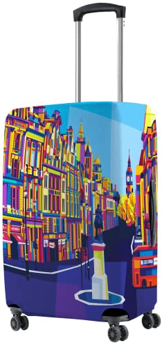 Image of Nasher Miles Polyester 55 (20 Inch) Small Protective Luggage Cover - London Design