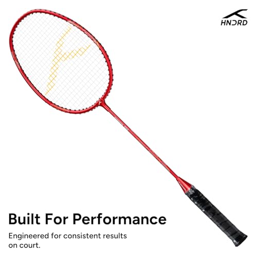 Image of Hundred Powertek 200 Aluminium Badminton Racket Combo, 2 Strung Rackets with 1 Full Cover & 3 Aura Nylon Shuttlecocks, Lightweight Shuttle Bats for Match Play