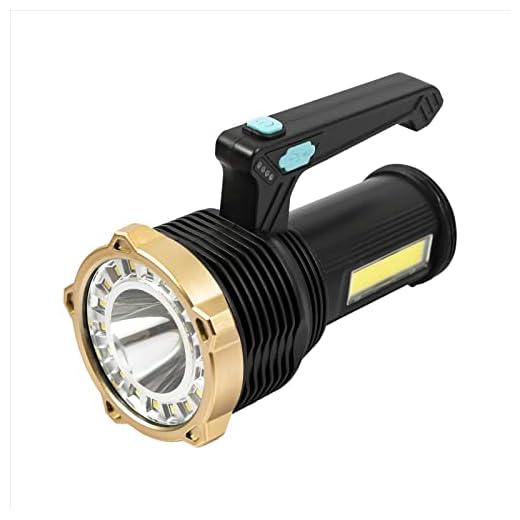 FLIGBLZ Rechargeable Spotlight Handhelashlighld Ft Searchlight, Outdoor Flashlight with 1000 Lumen LED, Long Running Spot Lights 8 Mode Led Spotlight Flashlight Searchlight Marine Boat Light