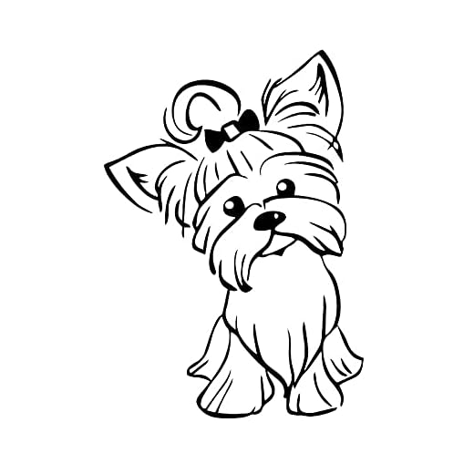 Yorkshire terrier valp kikar söt rosett yorkie hundras husdjur djur bil klistermärke vinyl väggklistermärke dekal sovrum vardagsrum heminredning väggmålning