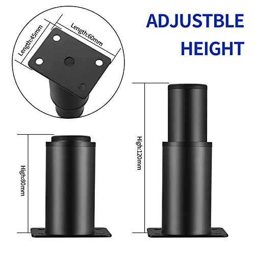 Jttxiu 4 Pcs Adjustable Furniture Legs, Metal Kitchen Sofa Cabinet Table Legs Feet - Image 2