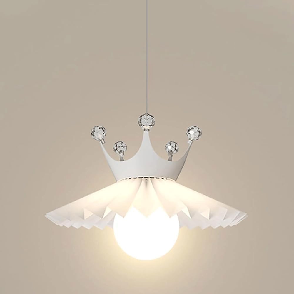 Duży kryształowy żyrandol w stylu nordyckim, biała lampa wisząca 28 x 23 cm z żelaza i kryształu, idealny do salonu, przedpokoju, sali konferencyjnej, kawiarni lub jadalni. Lampa dekoracyjna.