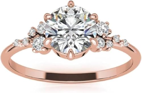 1CT-3CT Round Cut Moissanite Wedding Ring Set for Women Solitaire Bridal Handmade Ring, Promise Vintage Ring4