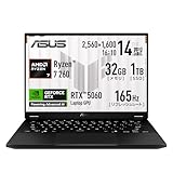 ASUS ゲーミングノートPC TUF Gaming A14 FA401UM 14インチ RTX 5060 AMD Ryzen 7 260 メモリ 32GB SSD 1TB リフレッシュレート165Hz イルミネートキーボード Windows 11 バッテリー駆動 18.1時間 重量 1.46kg Copilotキー搭載 動画編集 イェーガーグレー FA401UM-R7R5060
