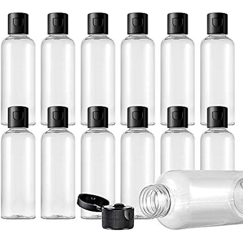 Ruiao 10PCS A Set 100ml Plastic Container PET Bottles Clear Sample Bottles Toiletries Liquid Containers (Black) Cover