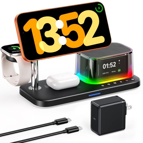 Meifigno 45W 5 in 1 Charging Station with Bluetooth Speaker...