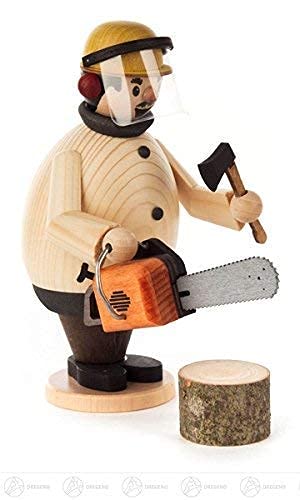 Fumoir Max avec tronçonneuse 16,5 cm décor figurine miniature