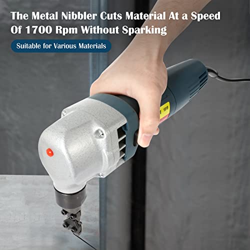 Powlab Sheet Metal Nibbler 380W Electric Metal Nibbler Cut 18Mm/0.16'' Steel Plate Metal Nibbler Cutter Sheet Steel Nibbler With 1700Rpm High Speed Rotor For Cutting Stainless Steel,Aluminium, Plastic #TOP1