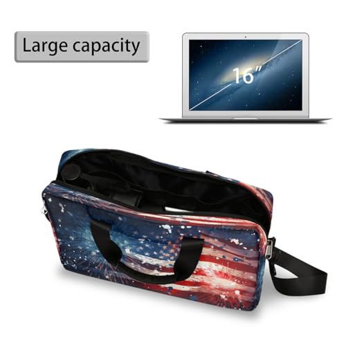 Maletín para portátil 15.6-16 pulgadas con bandera USA y correa miniatura 5