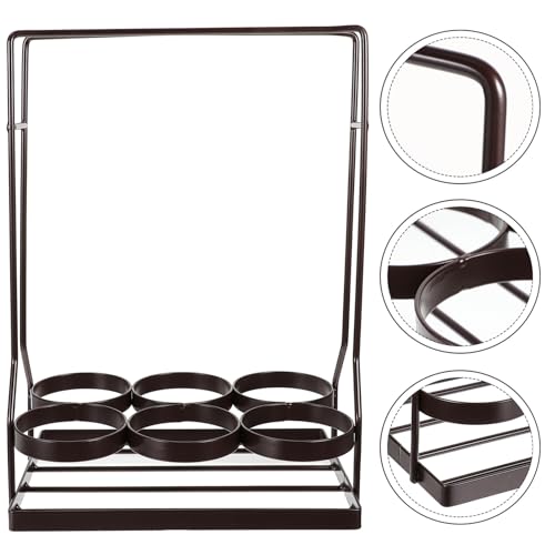 Soporte para 6 botellas de vino de hierro moderno miniatura 7