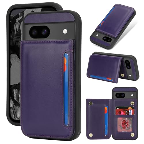 Étui portefeuille Pixel 8a iCoverCase en cuir synthétique chic finition premium