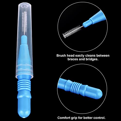Image of Patelai 50 Counts Braces Brush for Cleaner Interdental Brush Toothpick Dental Tooth Flossing Head Oral Dental Hygiene Flosser Toothpick Cleaners Tooth Cleaning Tool(Red, White, Green, Light Blue)