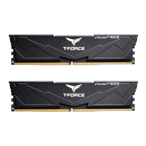 Image of TEAMGROUP T-Force Vulcan Alpha DDR5 Ram 32GB Kit (2x16GB) 6000MHz (PC5-48000) CL38 Desktop Memory Module Ram (Black) AMD Optimized Memory - FLABD532G6000HC38ADC01
