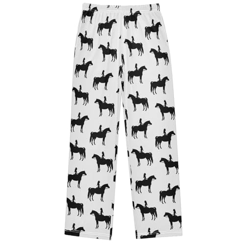 Boy's Pants Cowboy Western Horse Jogger Pants Elastic Waist Long Bottoms Trousers with Pockets 6-14 Years