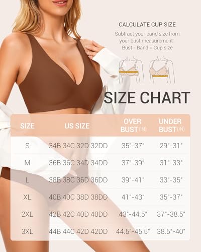 Image of Gailife Deep V Jelly Bras for Women No Underwire Wireless Seamless Push Up Bra Comfort Support Plunge Bralette Full Coverage