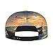 WZYWHJ Fashion Flat Brim Baseball Cap Bamboo raft on The sea Printing Adjustable, Breathable & Lightweight for Men & Women Black
