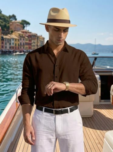 Image of NexaFlair Man's Casual | Formal | Linen| Cotton | Regular Wear Collared | Fit Shirt for Men