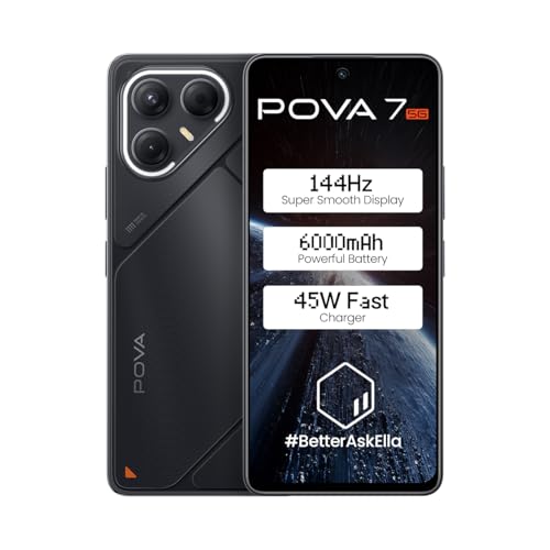 Image of Pova 7 5G (Geek Black, 8GB RAM, 256GB Storage) with No Cost EMI /Additional Exchange Offers