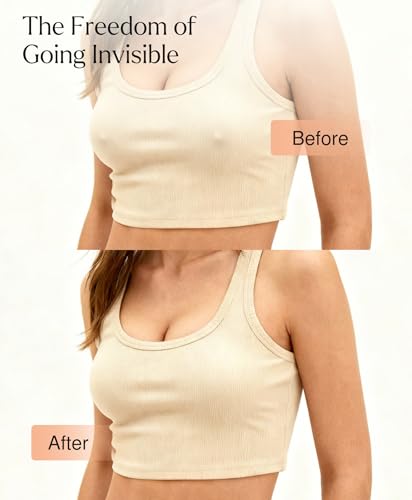 Image of Popilush Nipple Covers for Women Sticky Bra Silicone Adhesive - Breathable Invisible Reusable for Wedding, Backless Dresses