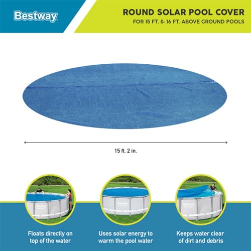 Cubierta solar redonda Bestway 15 pies para piscina miniatura 3